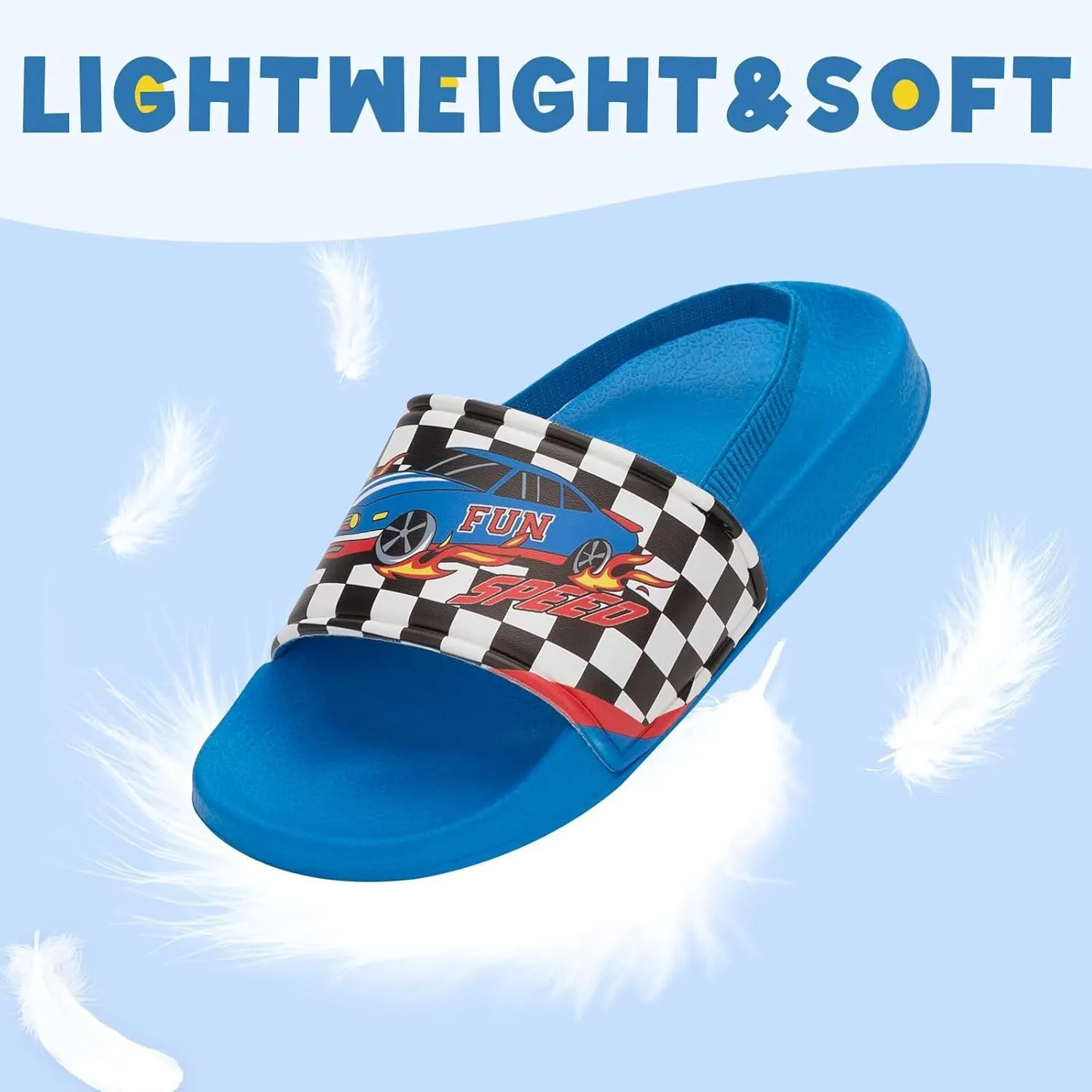 Toddler Slide Sandals Boys Girls Water Shoes Kids Slip On Sandal with Back Strap for Outdoor Summer Beach