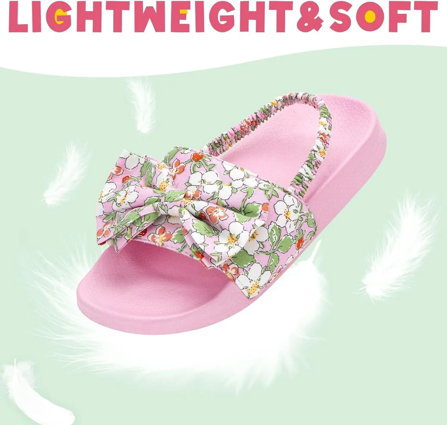 Toddler Slide Sandals Boys Girls Water Shoes Kids Slip On Sandal with Back Strap for Outdoor Summer Beach