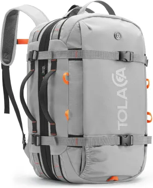 Tolaccea Travel Laptop Backpack, Large Carry on Backpack Flight Approved Convertible Duffle Luggage Bag Daypack Work Business Rucksack Fits 16" Laptop for Men Women 3 Carrying Ways, 40L-50L Expandable