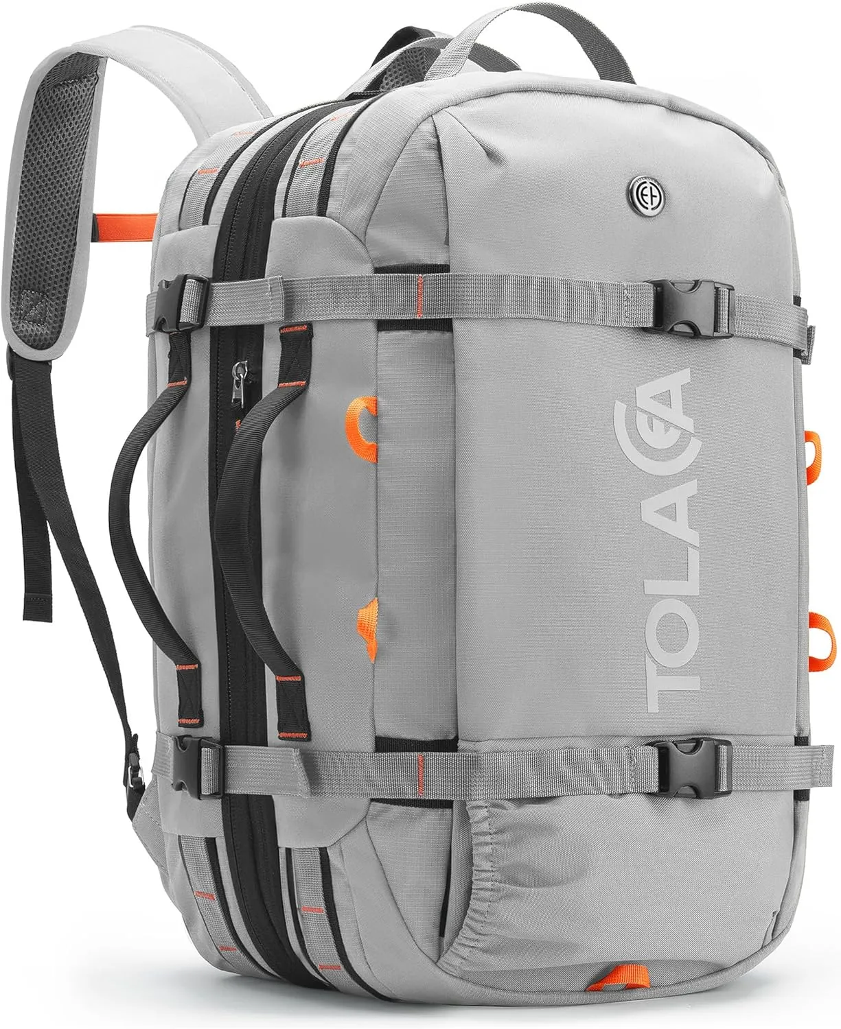 Tolaccea Travel Laptop Backpack, Large Carry on Backpack Flight Approved Convertible Duffle Luggage Bag Daypack Work Business Rucksack Fits 16" Laptop for Men Women 3 Carrying Ways, 40L-50L Expandable