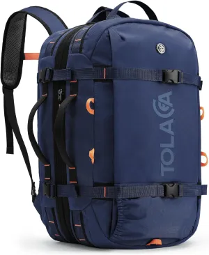 Tolaccea Travel Laptop Backpack, Large Carry on Backpack Flight Approved Convertible Duffle Luggage Bag Daypack Work Business Rucksack Fits 16" Laptop for Men Women 3 Carrying Ways, 40L-50L Expandable