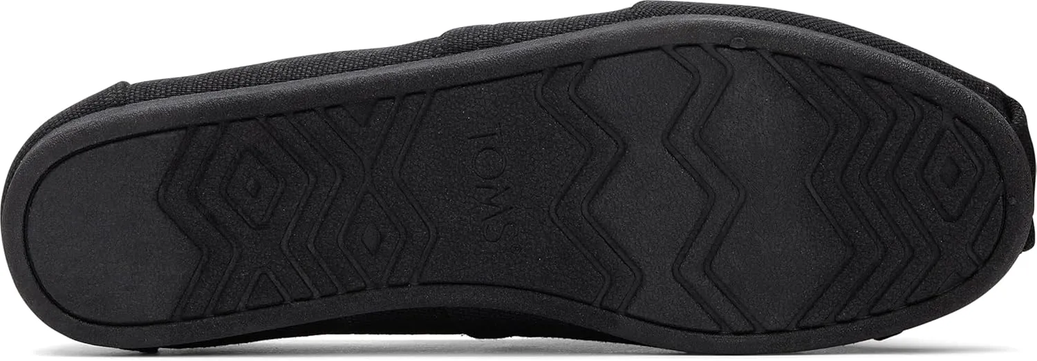 TOMS Men's Alpargata Slip-On Loafer Eco-Friendly Recycled Cotton Canvas, Elastic Gore, Rubber Sole