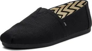 TOMS Men's Alpargata Slip-On Loafer Eco-Friendly Recycled Cotton Canvas, Elastic Gore, Rubber Sole