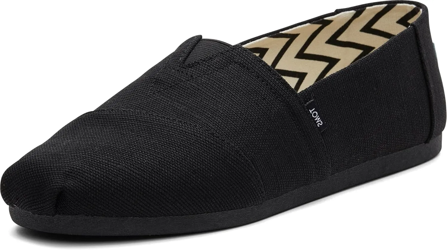 TOMS Men's Alpargata Slip-On Loafer Eco-Friendly Recycled Cotton Canvas, Elastic Gore, Rubber Sole