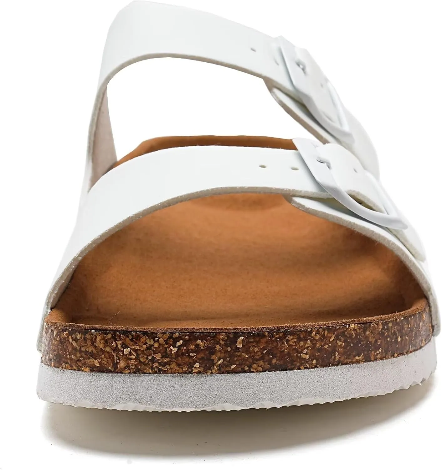Torotto Mens Slides with Cork Footbed Open Toe Adjustable Webbing Flat Sandals for Walking | Beach | Indoor