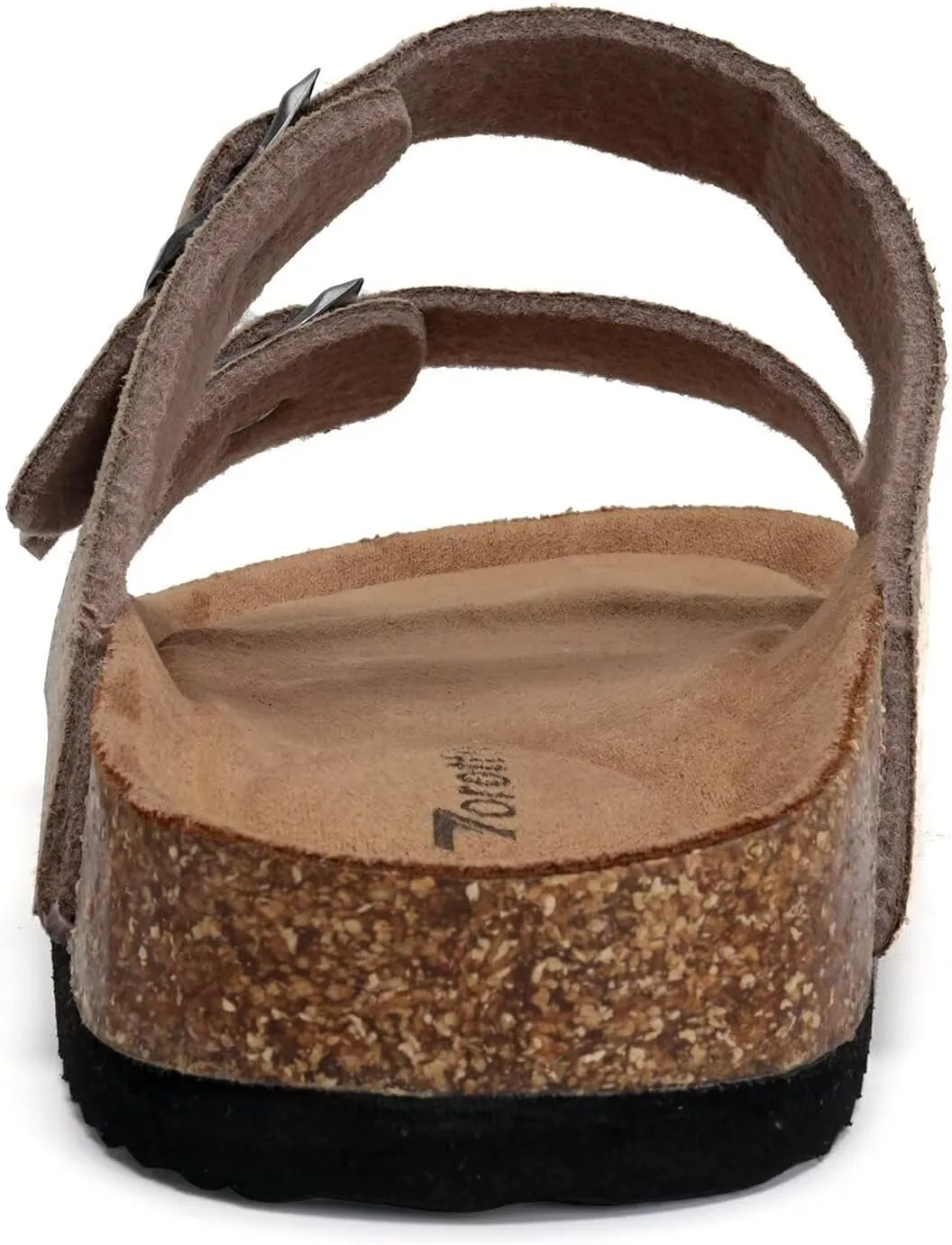 Torotto Mens Slides with Cork Footbed Open Toe Adjustable Webbing Flat Sandals for Walking | Beach | Indoor