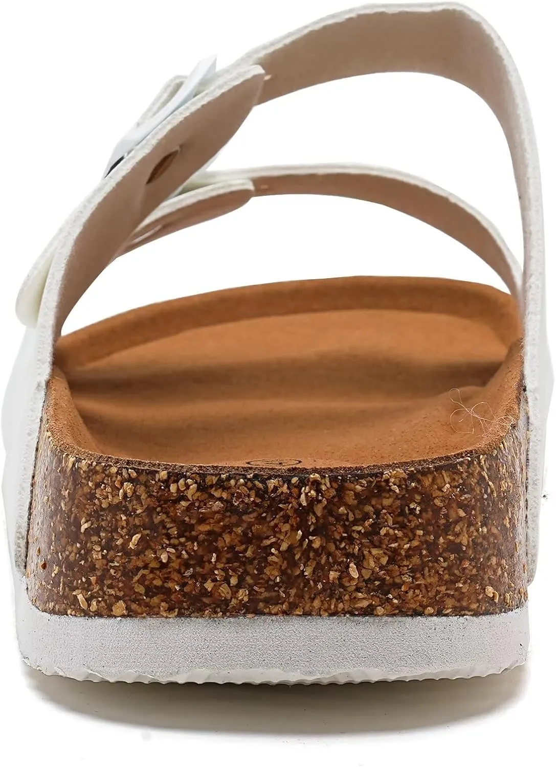 Torotto Mens Slides with Cork Footbed Open Toe Adjustable Webbing Flat Sandals for Walking | Beach | Indoor