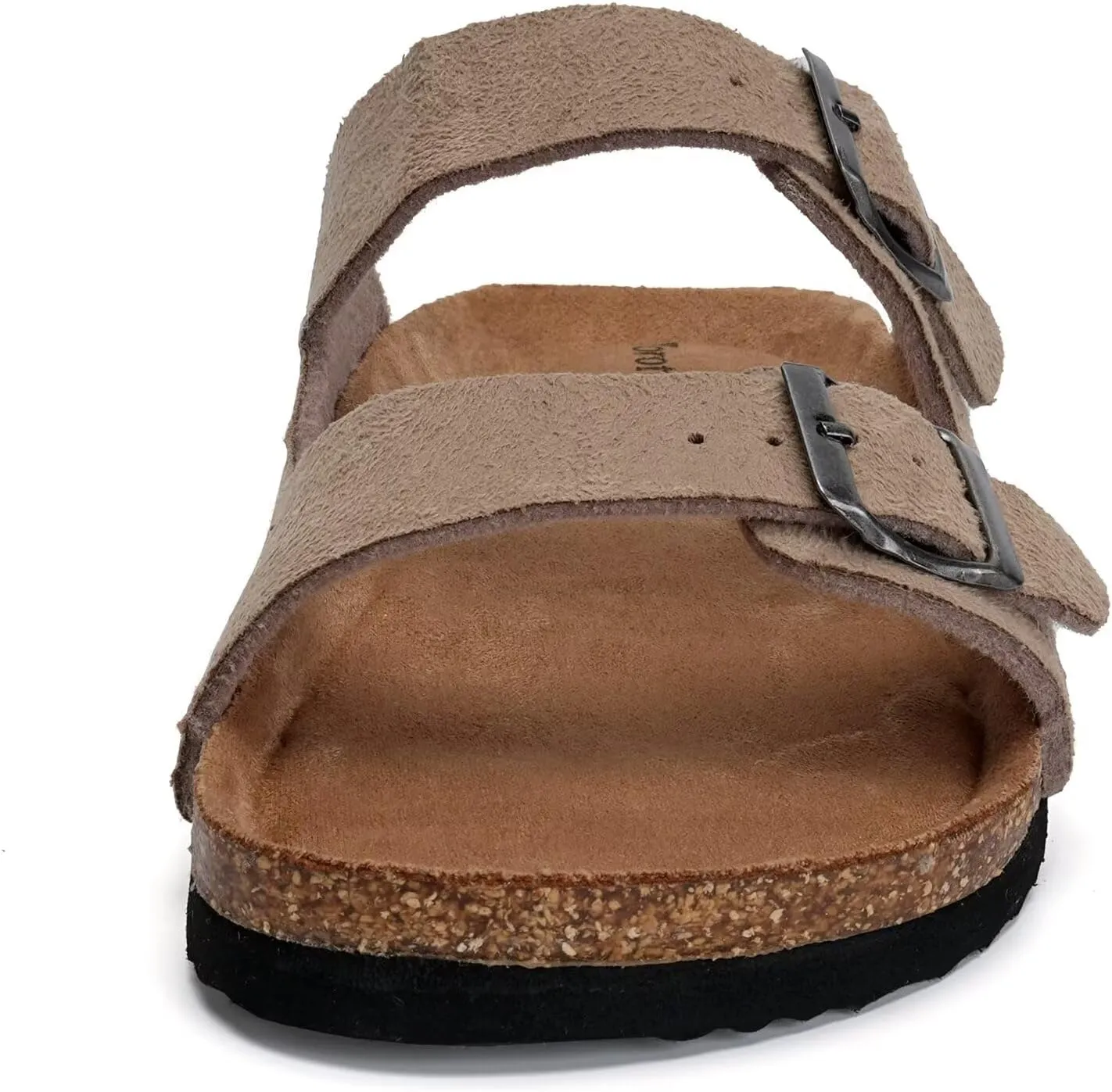 Torotto Mens Slides with Cork Footbed Open Toe Adjustable Webbing Flat Sandals for Walking | Beach | Indoor