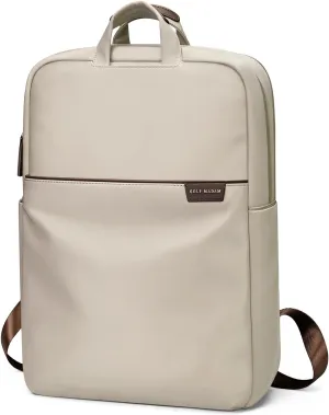 Travel Laptop Backpack for Women Anti Theft Slim Durable College Bookbag Business Computer Bag Fit 13.3Inch Notebook (Apricot, 13.3Inch)