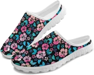 Tropical Flora Women's Arch Support Mule Garden Shoes Slip On Loafers Breathable Summer Barefoot Walking Flat