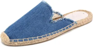 U-lite Women's Simple Mule Breathable Flat Espadrilles Shoes, Pure Color Mules