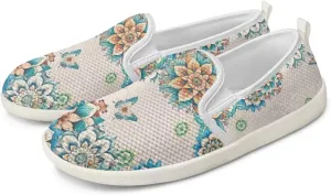 UNICEU Women Slip On Walking Sneaker Light Weight Sneaker Low Cut Flat Work Loafers Womens Casual Footwear Trainer
