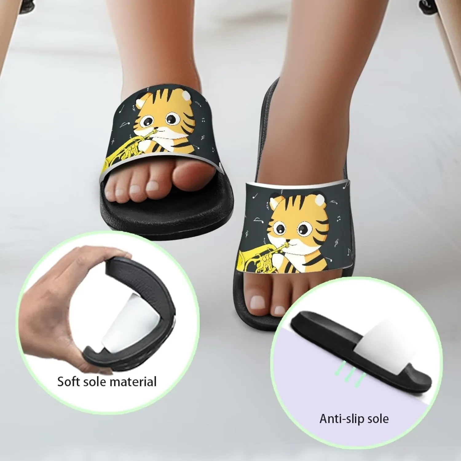 Unisex-Child Beach Slides Comfort Slide Sandals Slip Resistant Slippers for Indoor Outdoor Water Shoes Flip Flop