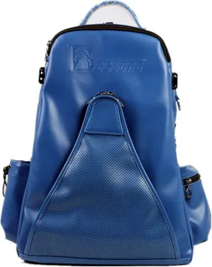 UNISTRENGH Professional Equestrian Backpack with Concealed Mesh Helmet Holder Waterproof Horse Riding Boots Bag (Blue(PU))