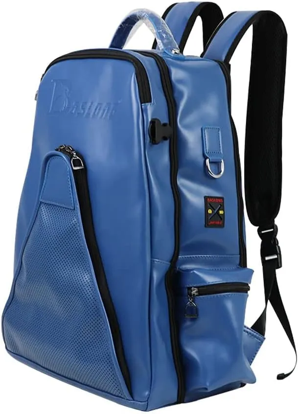UNISTRENGH Professional Equestrian Backpack with Concealed Mesh Helmet Holder Waterproof Horse Riding Boots Bag (Blue(PU))