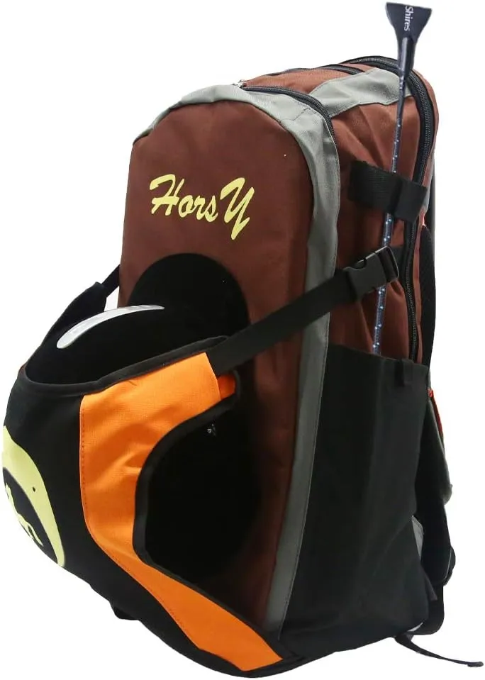 UNISTRENGH Professional Horse Riding Boot Bag Helmet Bag Parent-C Equestrian Horse Riding Backpack with Hat Compartment