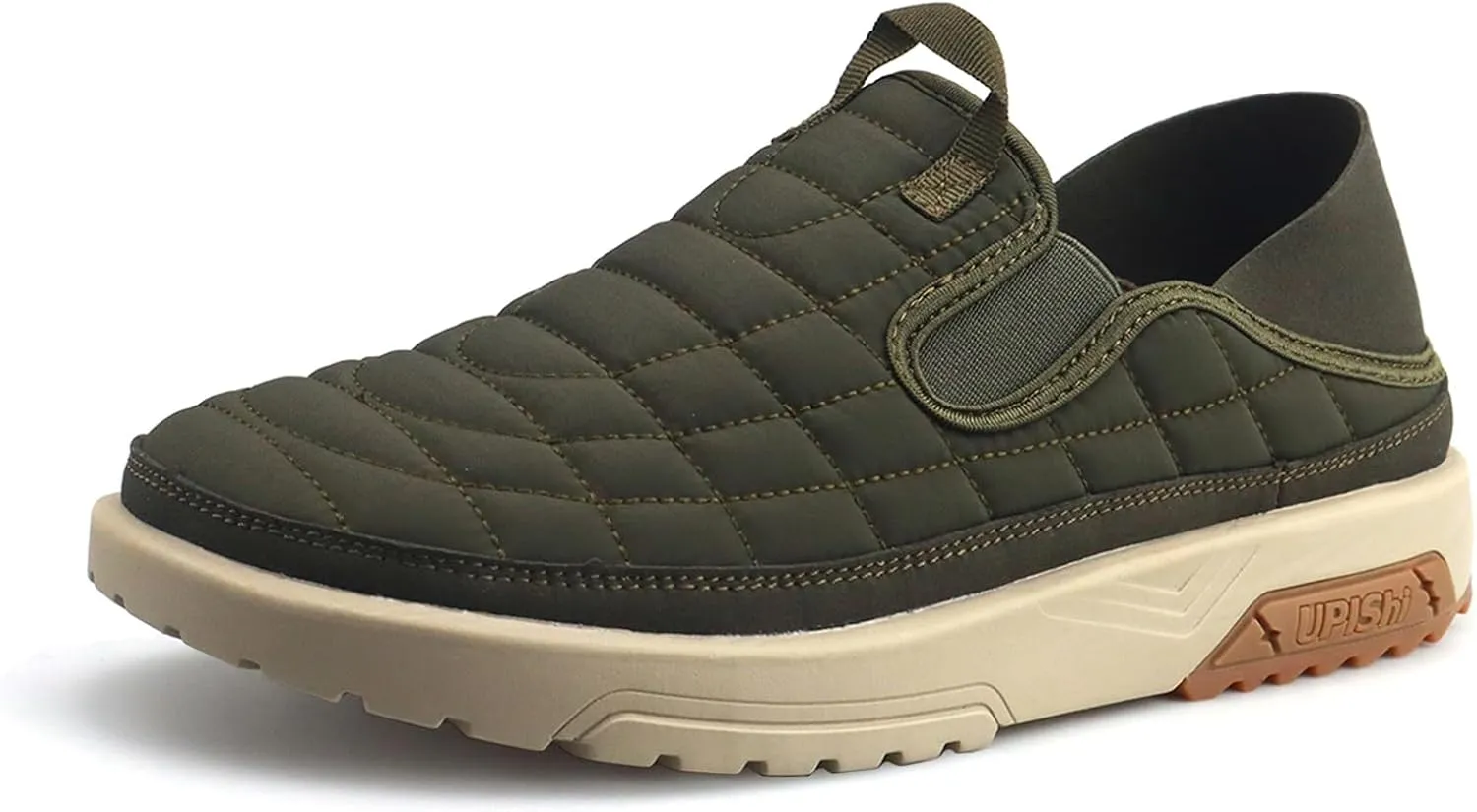 UPIShi Men's House Wide Slippers Indoor Outdoor Loafers Casual Walking Camping Slip On Shoes