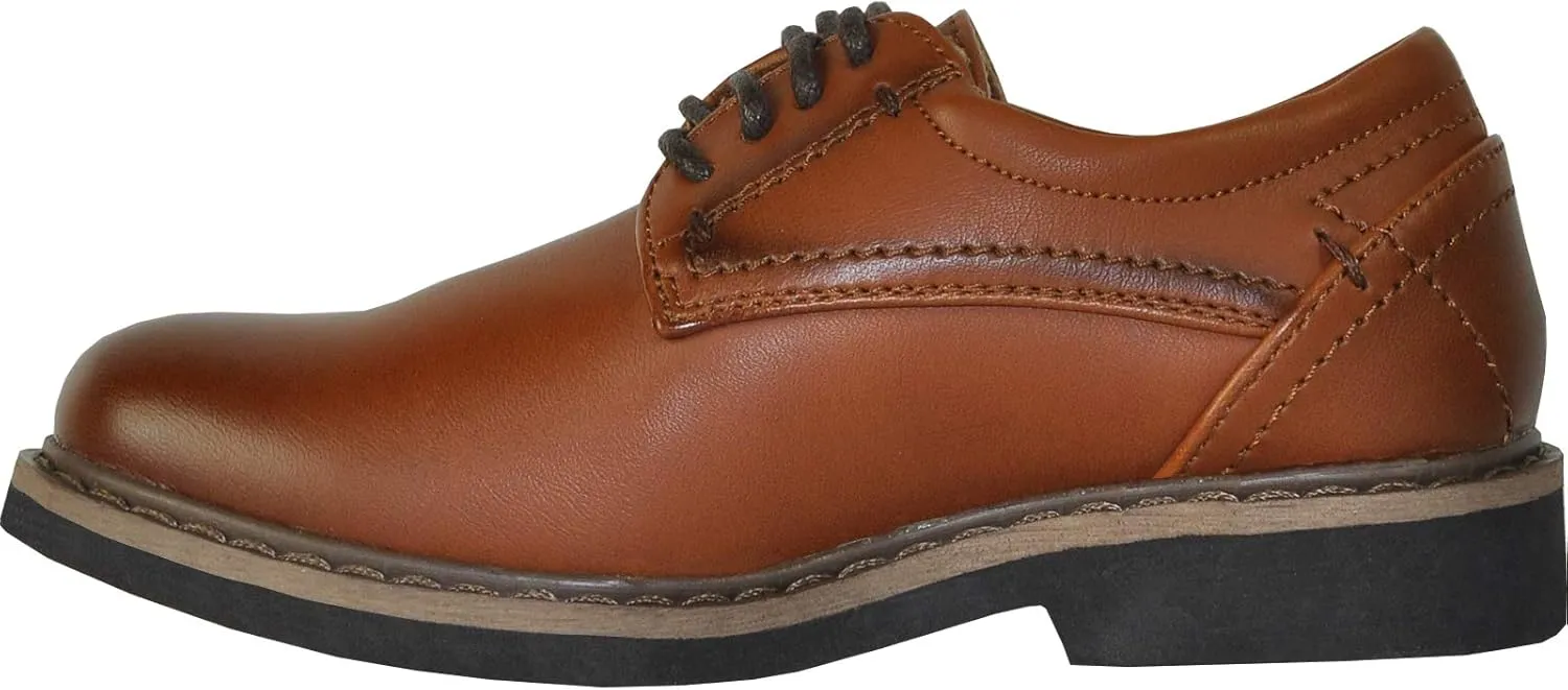 VANGELO Boy Dress Shoe Vallo Oxford Lace Up and Loafer Slip On Formal Tuxedo for Prom Wedding Ortholite Insole Size from Toddler to Big Kid