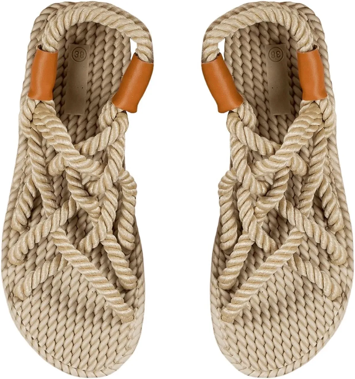 Verdusa Women's Braided Rope Sandals Crisscross Strappy Open Toe Summer Slide Sandals