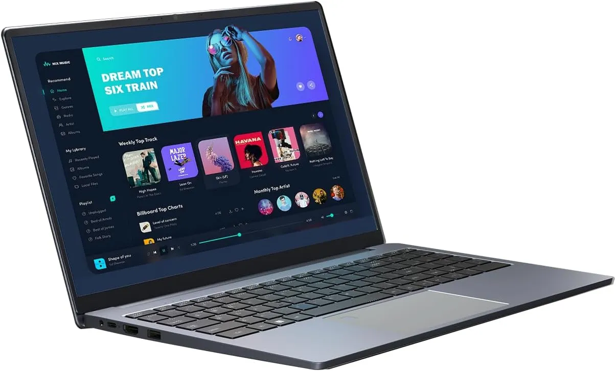 VigoBook G7 Laptop Computer, 15.6-Inch Ryzen 7 5700U(8C/16T) Laptop, 16GB RAM 512GB SSD, Support WiFi 6 & Fingerprint, 58Wh Smart Battery, Grey