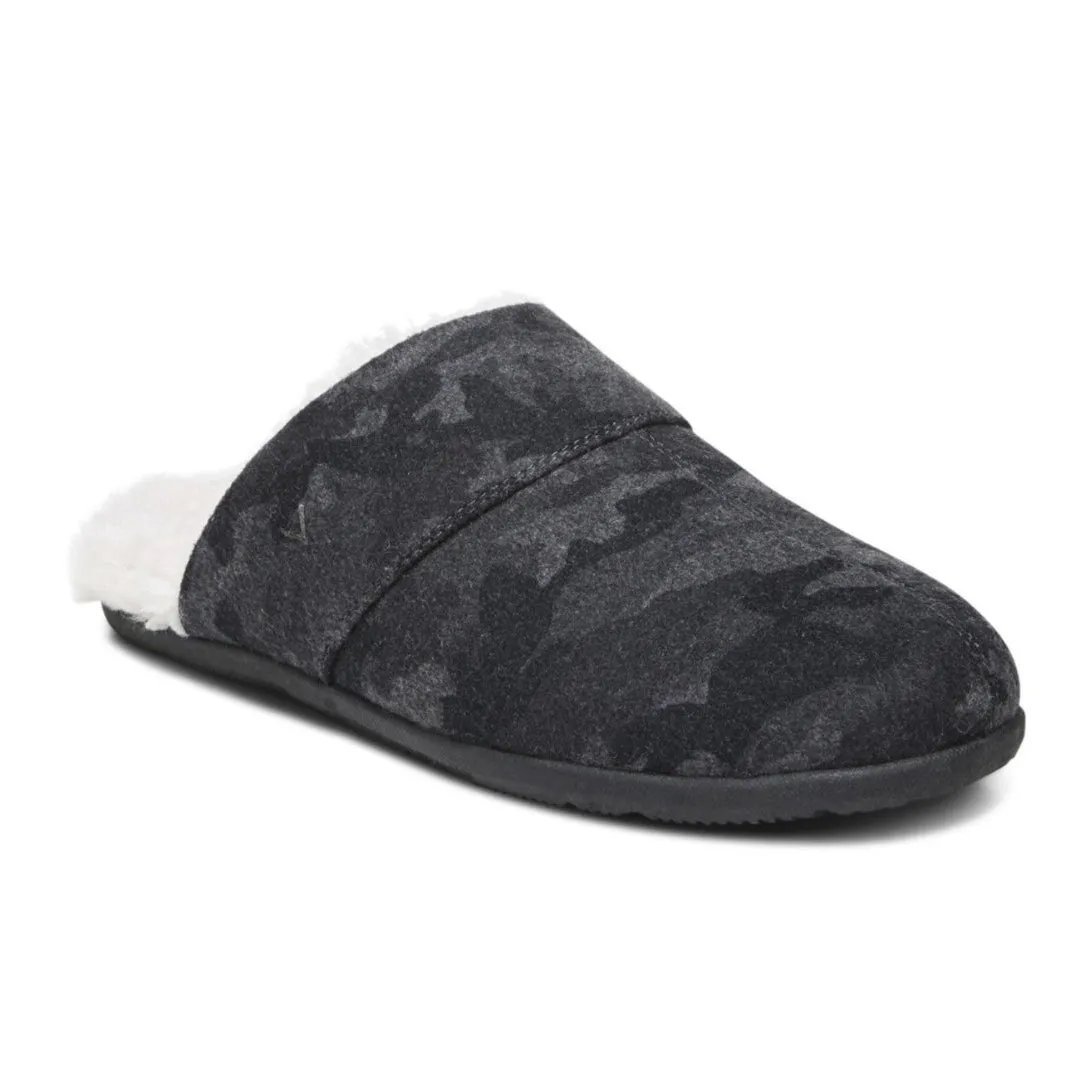 Vionic Men's Alfons Dark Shadow Camo Gray Mule Orthotic Slipper