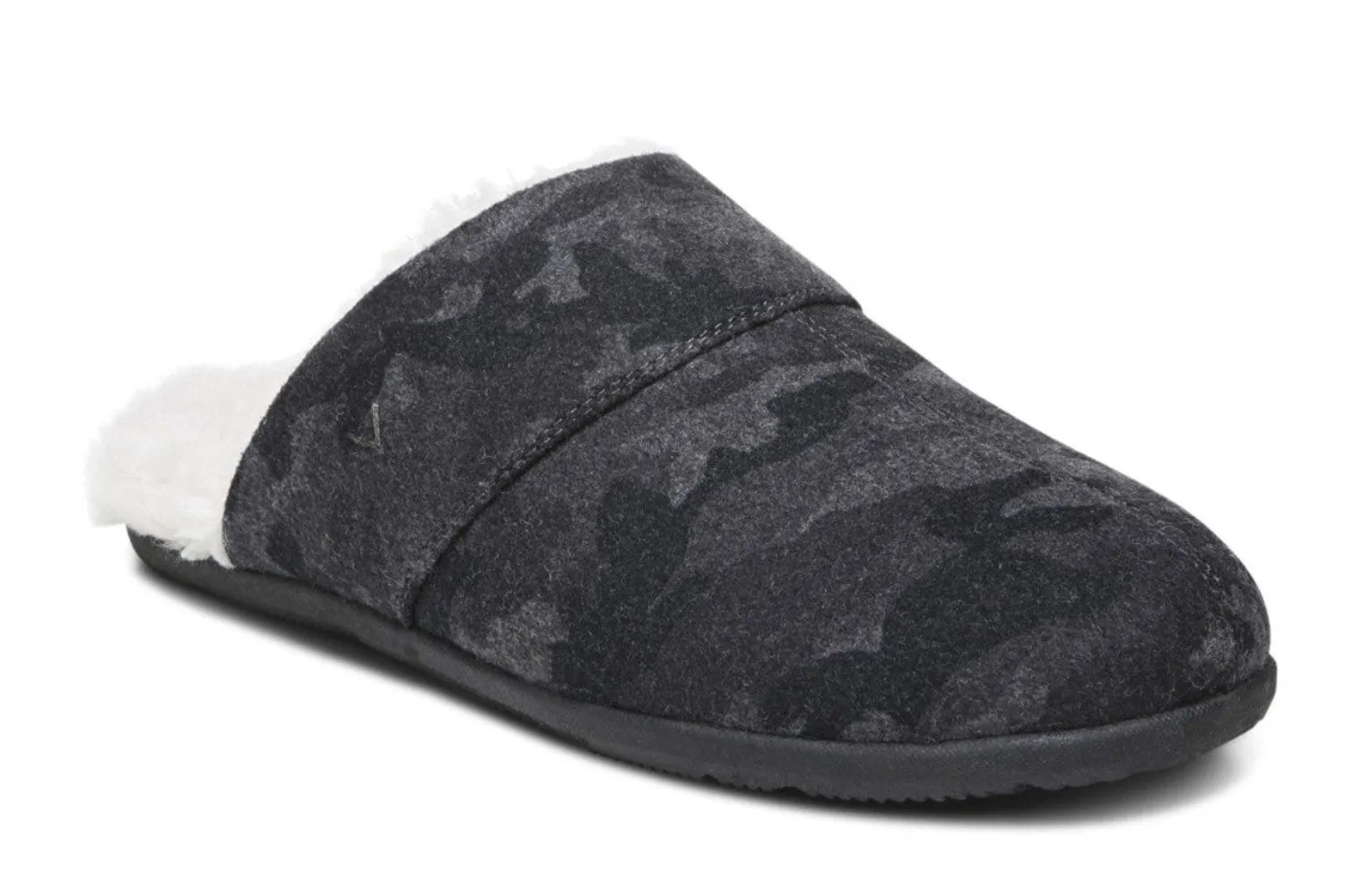 Vionic Men's Alfons Dark Shadow Camo Gray Mule Orthotic Slipper