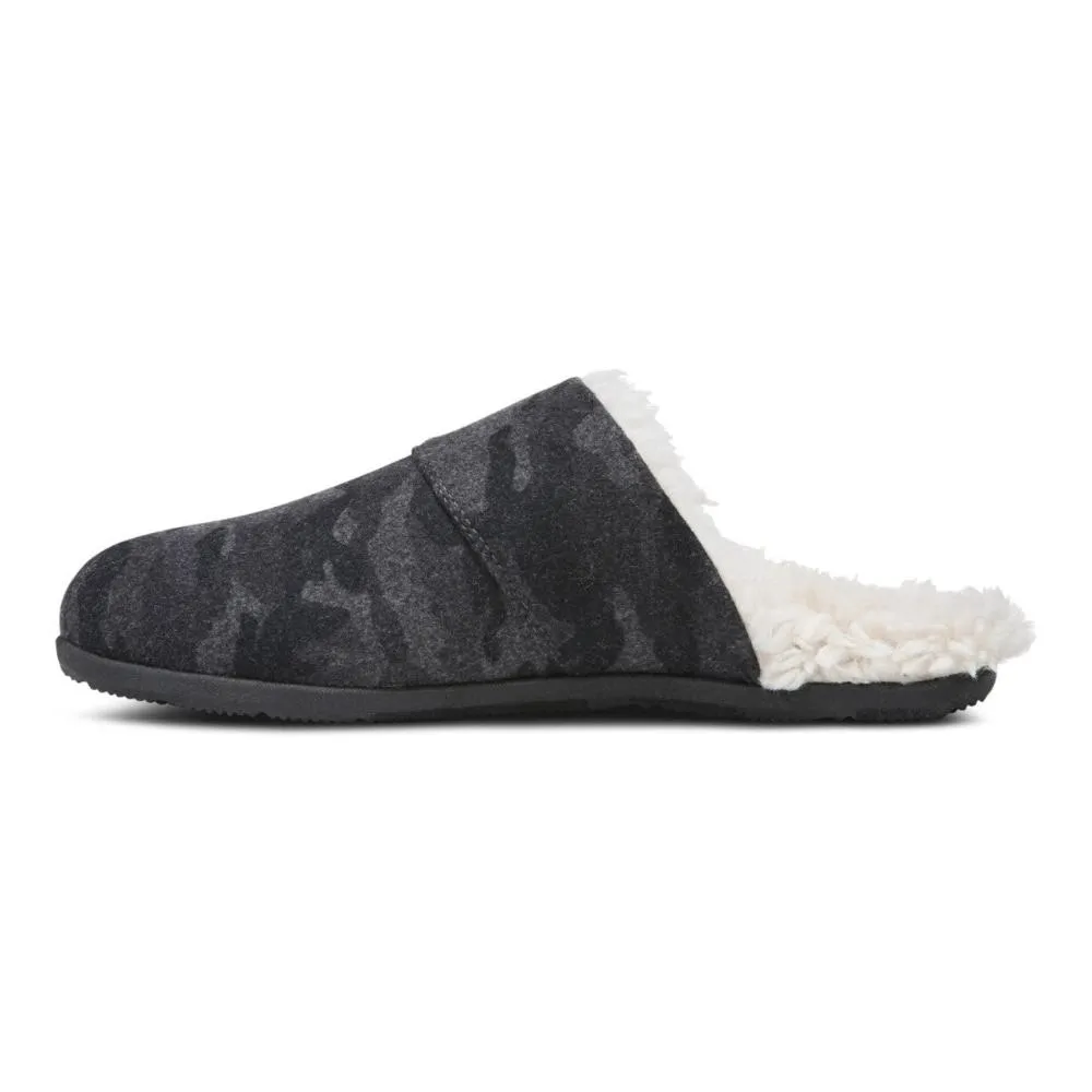 Vionic Men's Alfons Dark Shadow Camo Gray Mule Orthotic Slipper