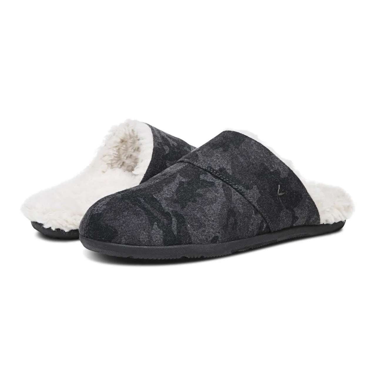 Vionic Men's Alfons Dark Shadow Camo Gray Mule Orthotic Slipper