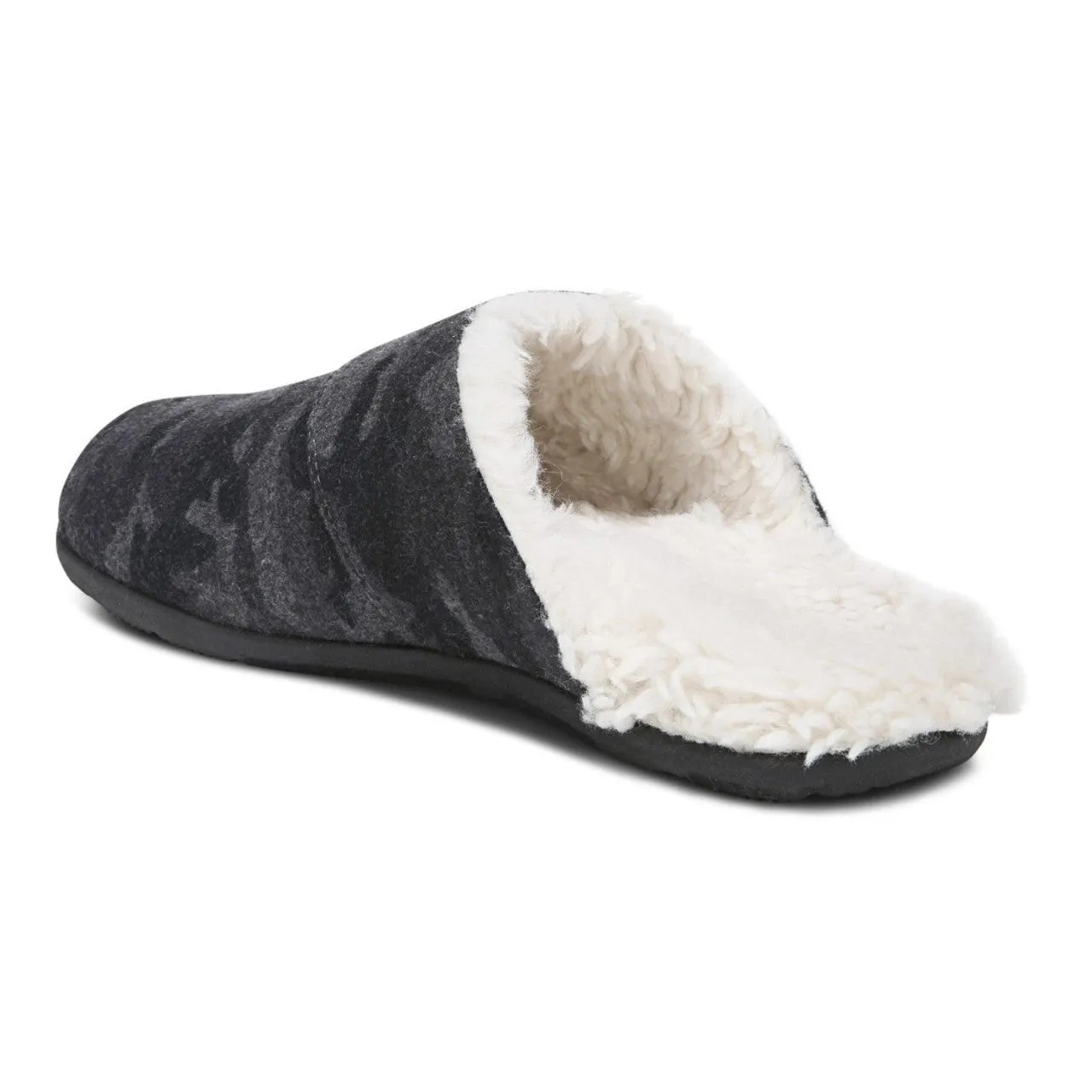 Vionic Men's Alfons Dark Shadow Camo Gray Mule Orthotic Slipper
