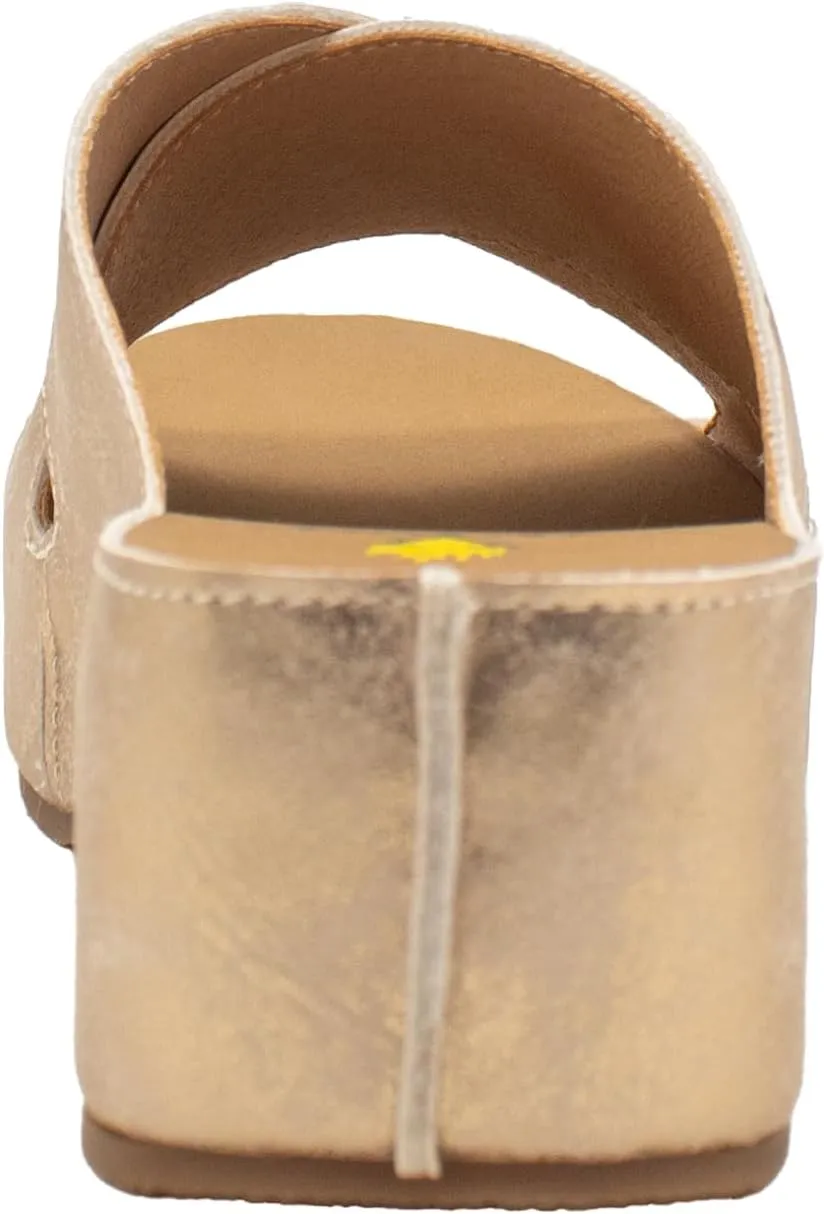 VOLATILE Womens Edith Platform Slide Casual Sandals Casual Low Heel 1-2" - Brown