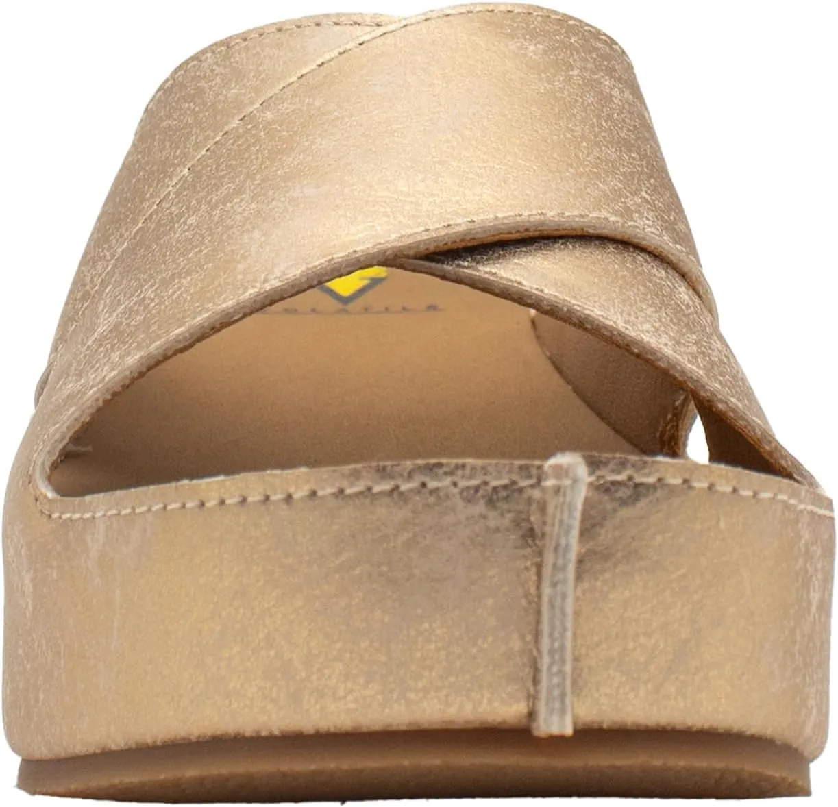 VOLATILE Womens Edith Platform Slide Casual Sandals Casual Low Heel 1-2" - Brown