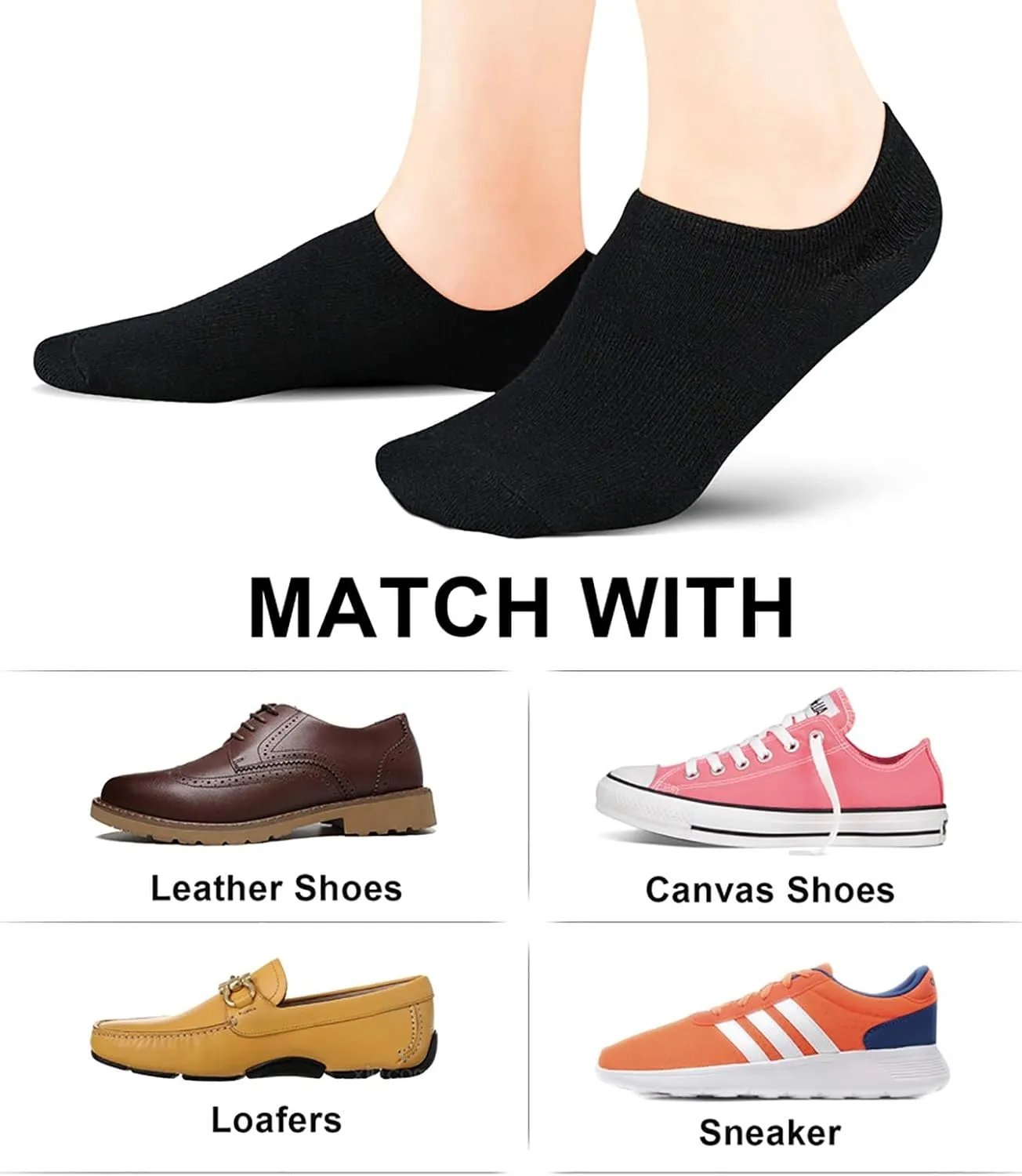 wernies No Show Socks Women Low Socks Non Slip Flat Boat Line 4/8 Pairs