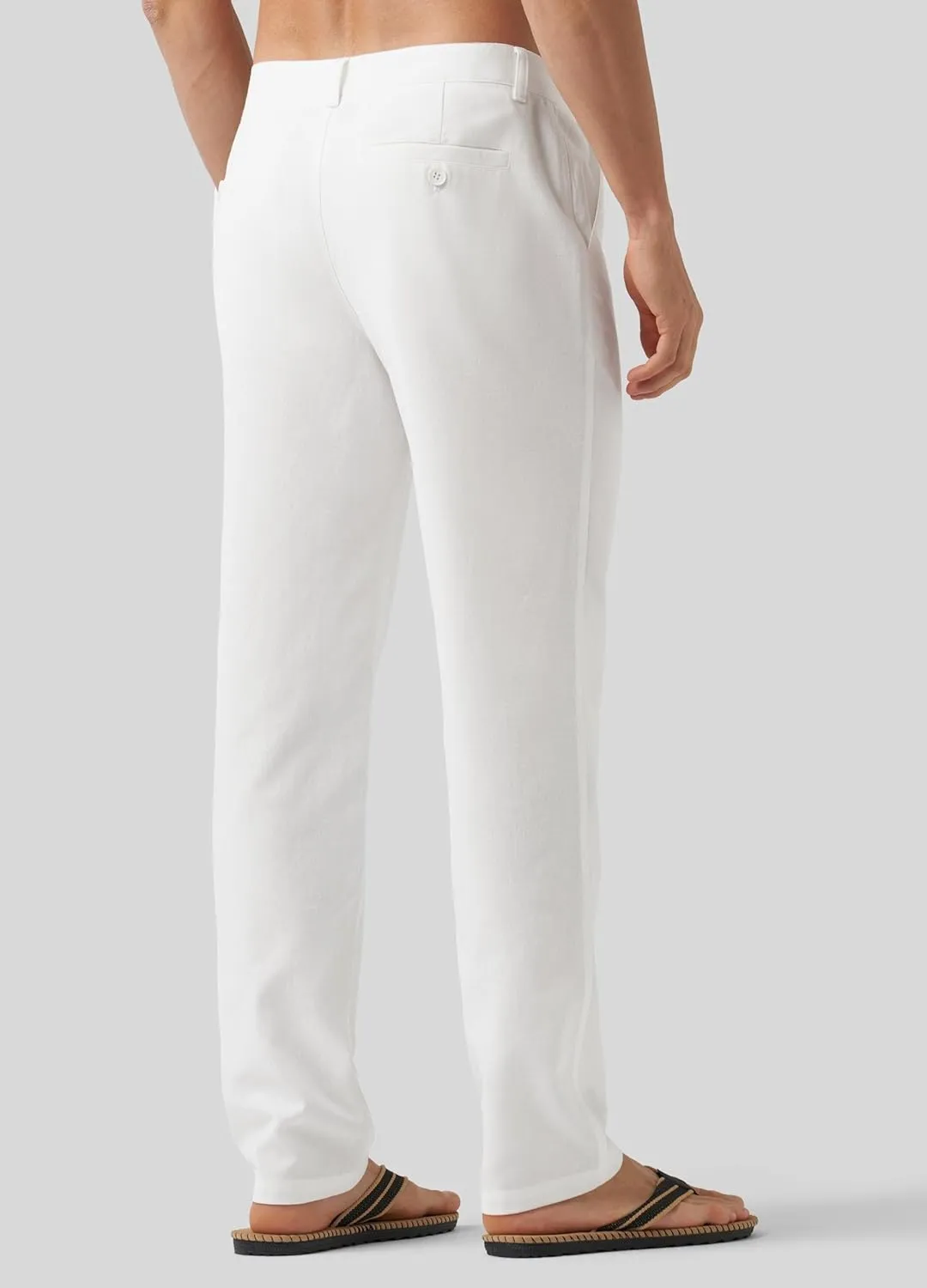 Willit Men's Linen Pants Casual Linen Dress Pants Drawstring Beach Summer Lightweight Trousers 29" 30" 32"