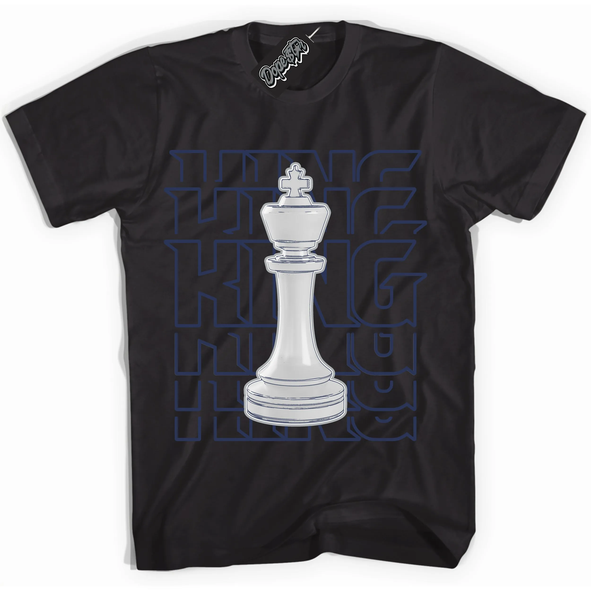 Wolf Grey Midnight Navy 1s Sneaker Shirt King Chess Graphic