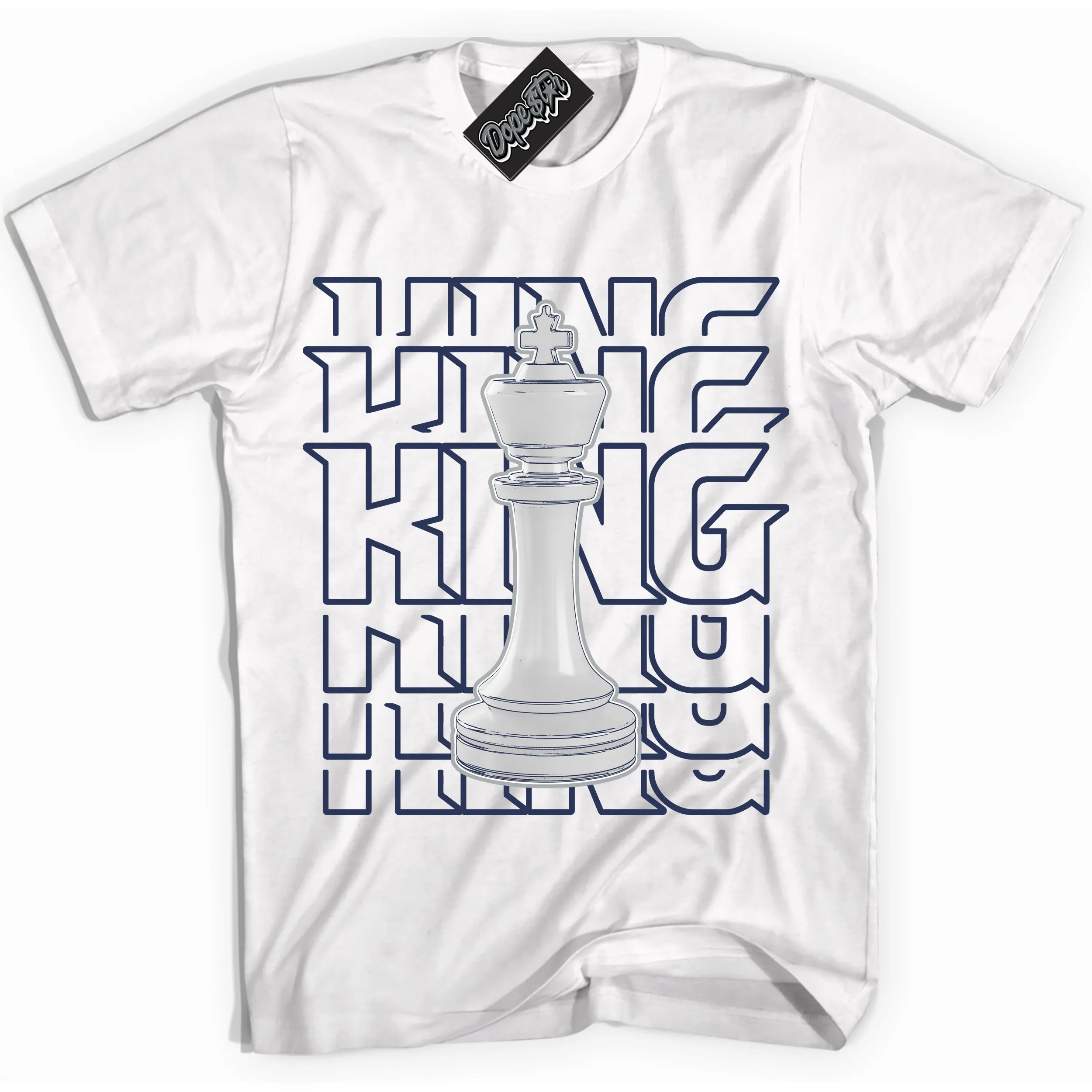 Wolf Grey Midnight Navy 1s Sneaker Shirt King Chess Graphic