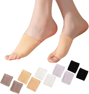 Women Open Toe Half Socks Cotton Peep Toe Mule Sandal Sock for Clogs Flip Flop Slide Slipper Liner Sock 5-9 (1orange1black1white1brown1purple)