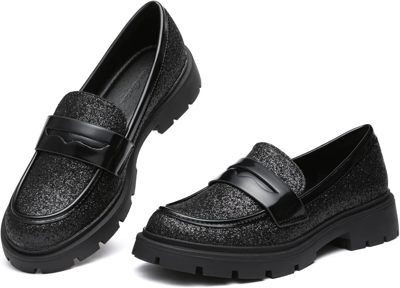 Women Penny Loafers Casual Hollow Out Slip On Chunky Platform Loafers Work Shopping Travel Shoes