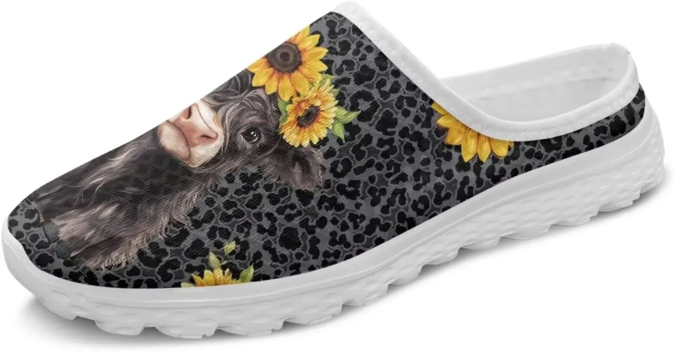 Women's Backless Walking Sneakers Slip-on Mule Shoes Closed Toe Slippers Lightweight Anti Skid Footwear