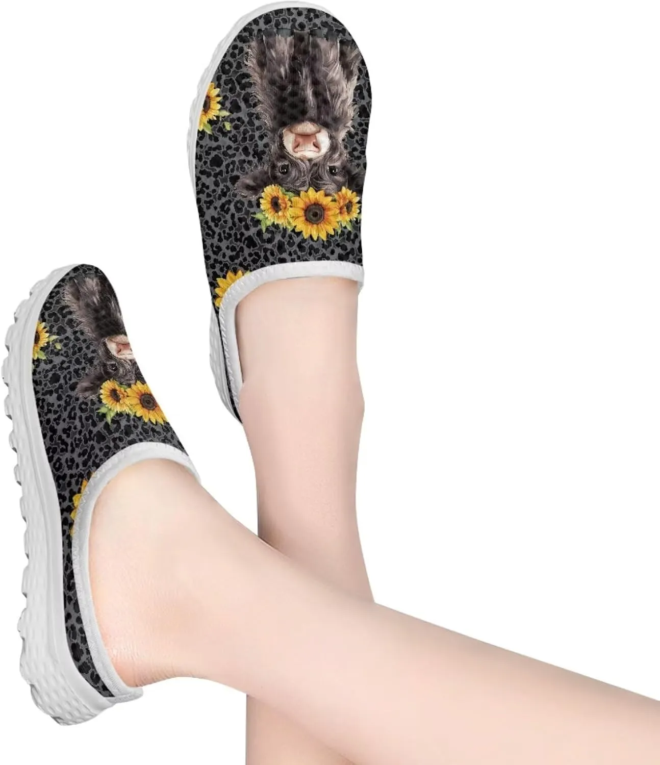 Women's Backless Walking Sneakers Slip-on Mule Shoes Closed Toe Slippers Lightweight Anti Skid Footwear