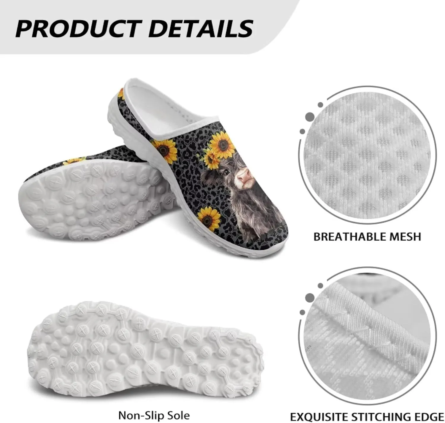 Women's Backless Walking Sneakers Slip-on Mule Shoes Closed Toe Slippers Lightweight Anti Skid Footwear