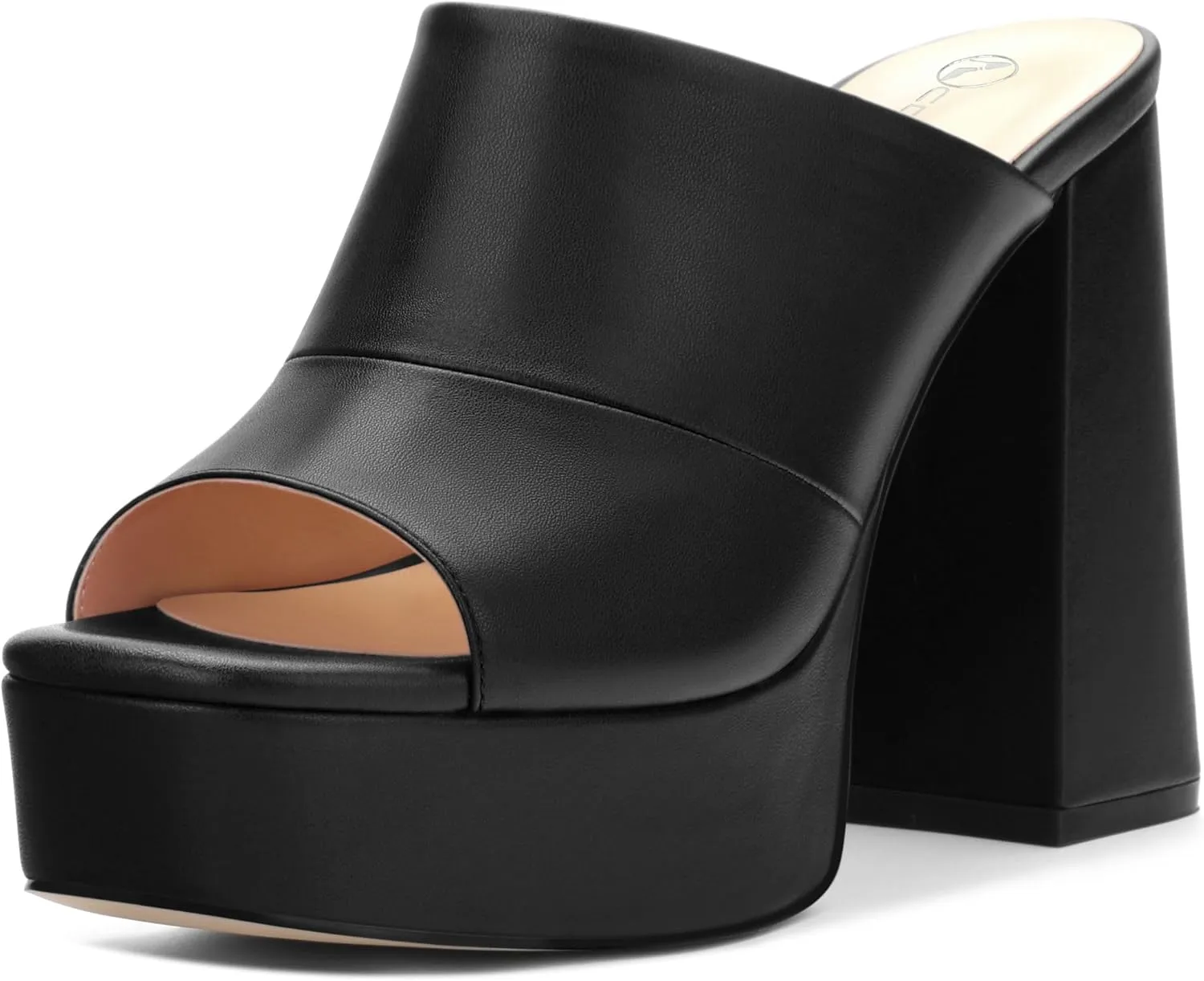 Womens Fashion Womens Platform Chunky Heels Sandals Square Open Toe High Heeled Sandals Slip On Slides Dress Party Wedding Shoes