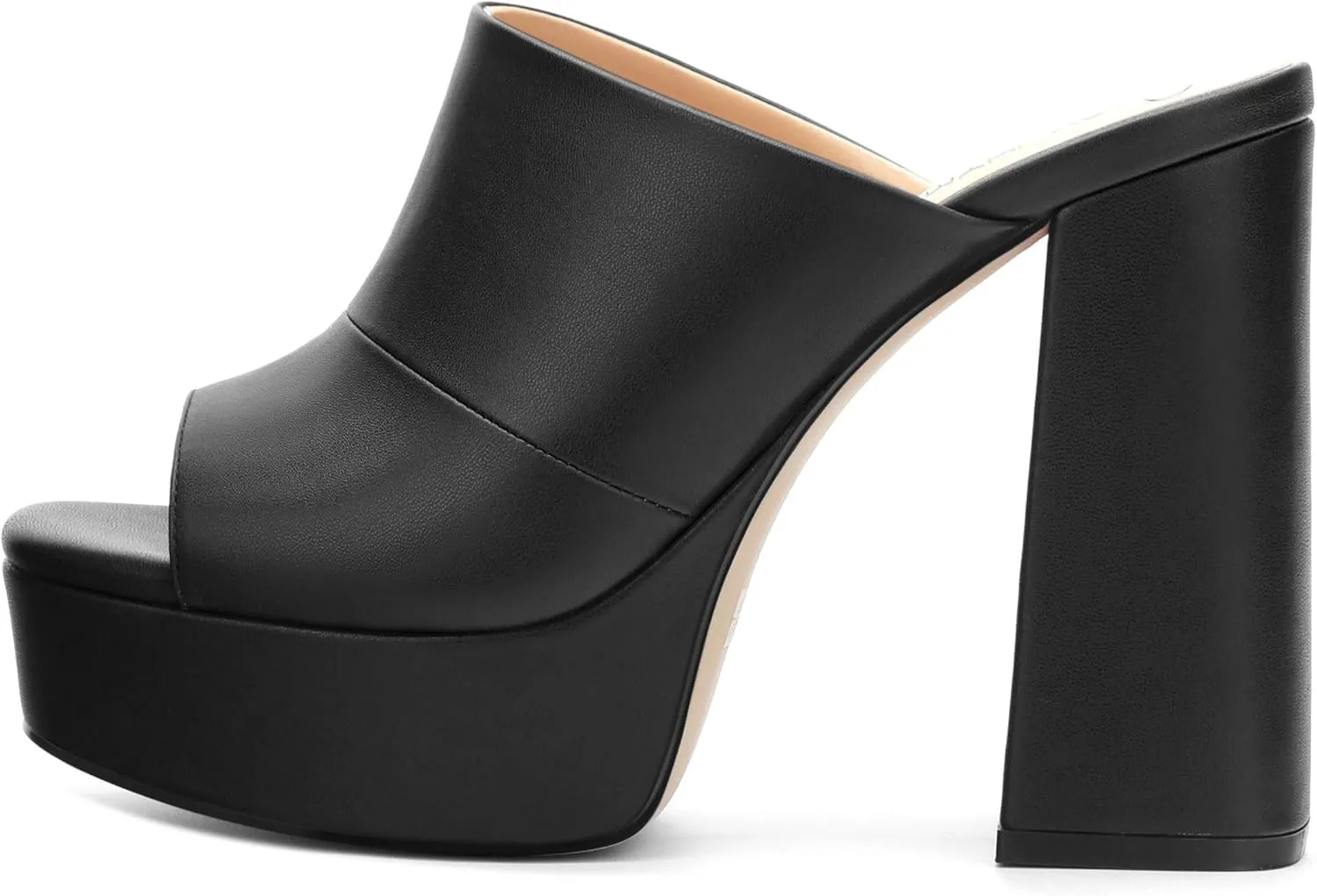 Womens Fashion Womens Platform Chunky Heels Sandals Square Open Toe High Heeled Sandals Slip On Slides Dress Party Wedding Shoes