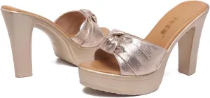 Women's Fish Mouth Platform Chunky High Heel Mule Sandals Comfortable Lightweight Slip On Open Toe Wedge Slide Sandals Fashion Dress Sandals for Formal Evening Party Wedding