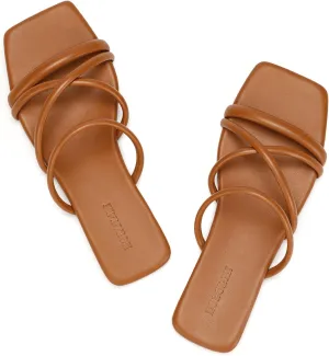 Women's Flat Sandals Strappy Square Open Toe Slide Sandals Dressy Comfortable Wide Feet Friendly