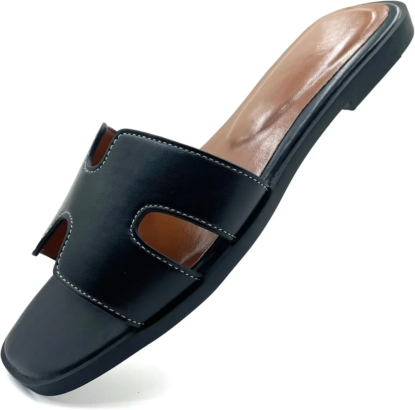 Womens Flat Sandals,Anti slip fashion sandals,Flat Slide Sandals for women,Comfy Style,women's gift, for vacation, sightseeing, and shopping