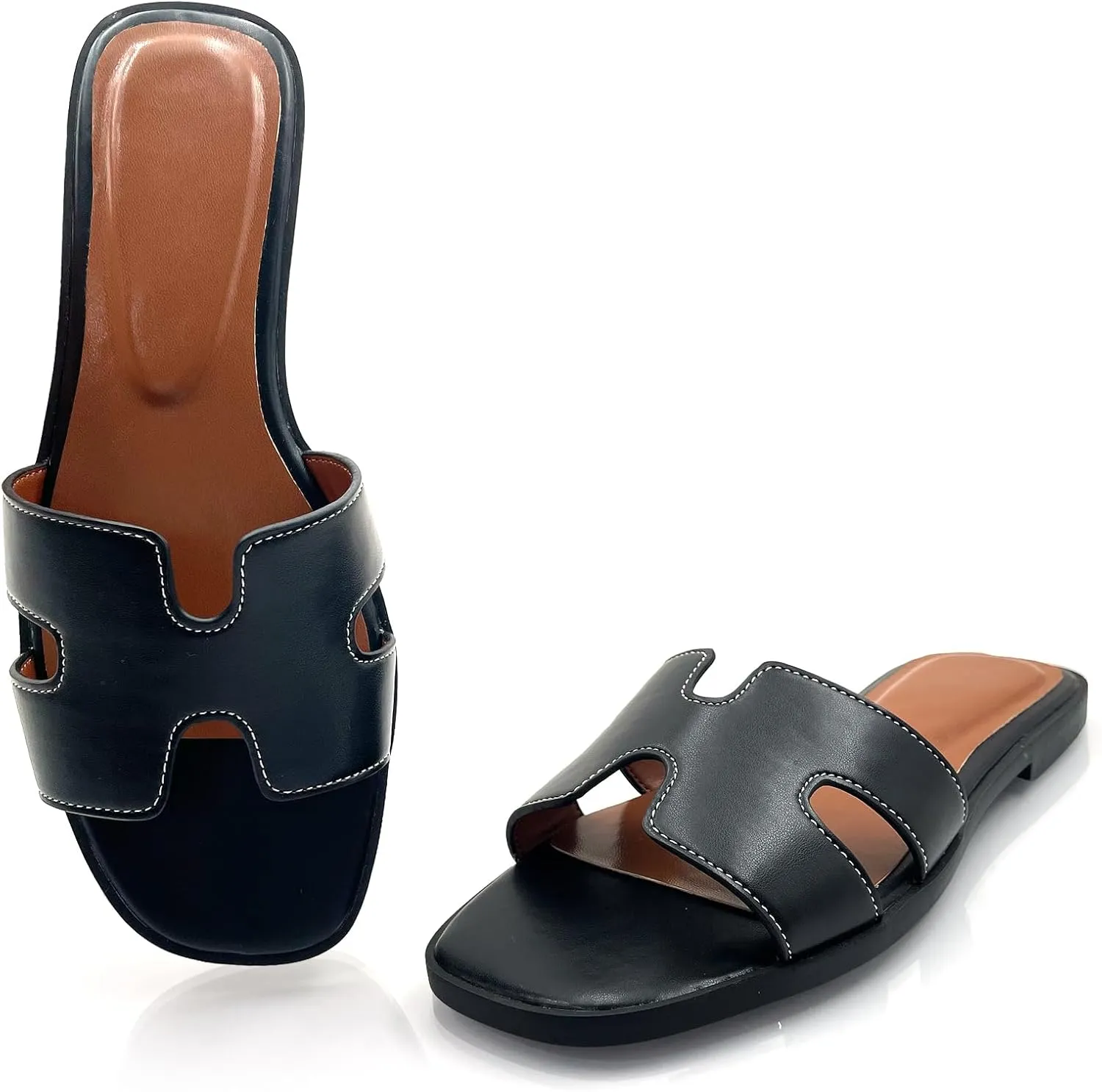 Womens Flat Sandals,Anti slip fashion sandals,Flat Slide Sandals for women,Comfy Style,women's gift, for vacation, sightseeing, and shopping