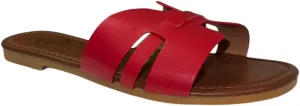 Women's Flat Slide Sandals, Open Toe Slip-On