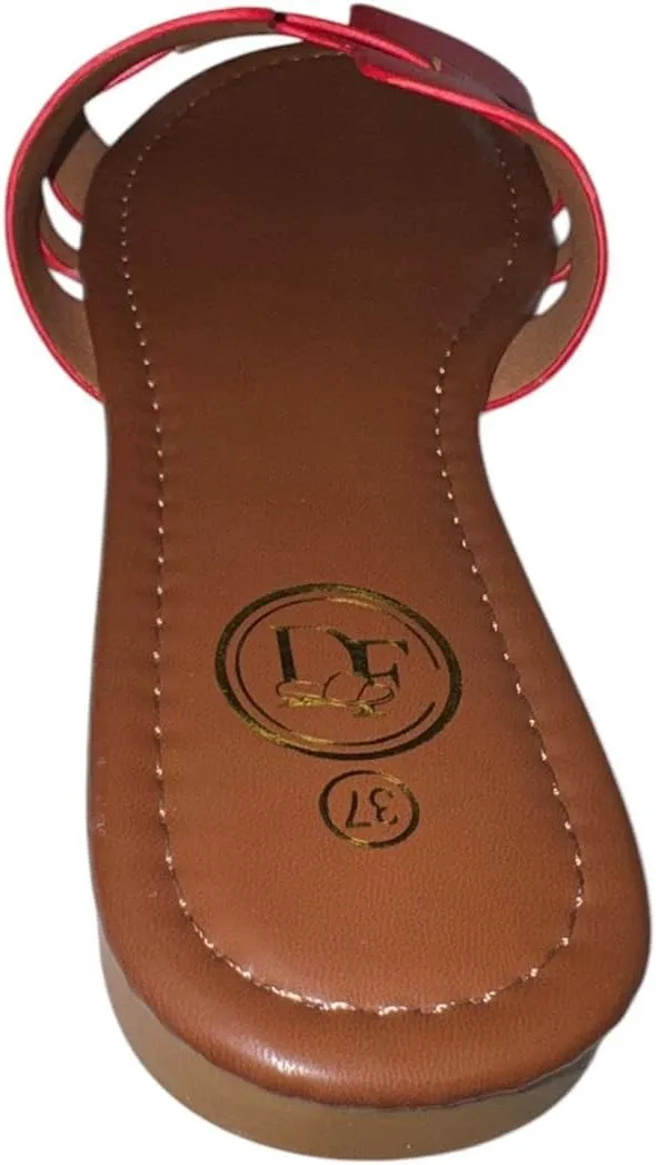 Women's Flat Slide Sandals, Open Toe Slip-On