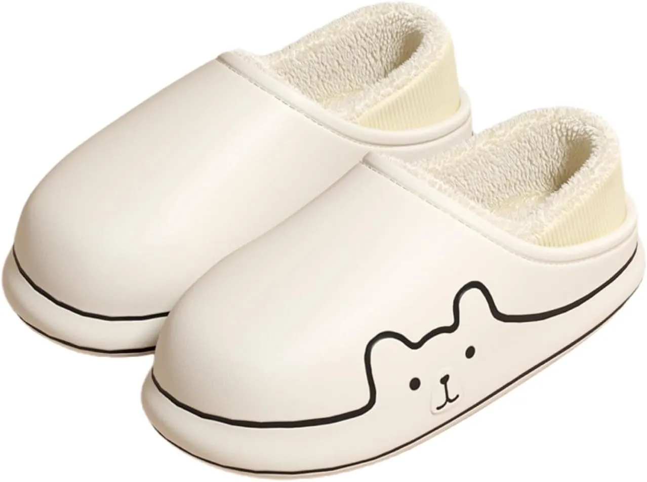 Women's Fuzzy Slippers EVA Thick Sole Cotton Fluffy Memory Foam Lightweight Comfy House Slippers Cozy Faux Fur Soft Plush Couple Slides Anti-Skid Indoor Outdoor Home Bedroom