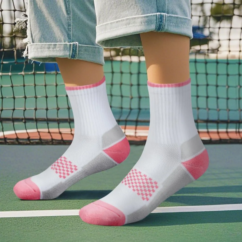 Womens Gym Tennis Casual Everyday Work Training Athletic Socks For Women, Moisture Wicking Cushioned Crew Socks